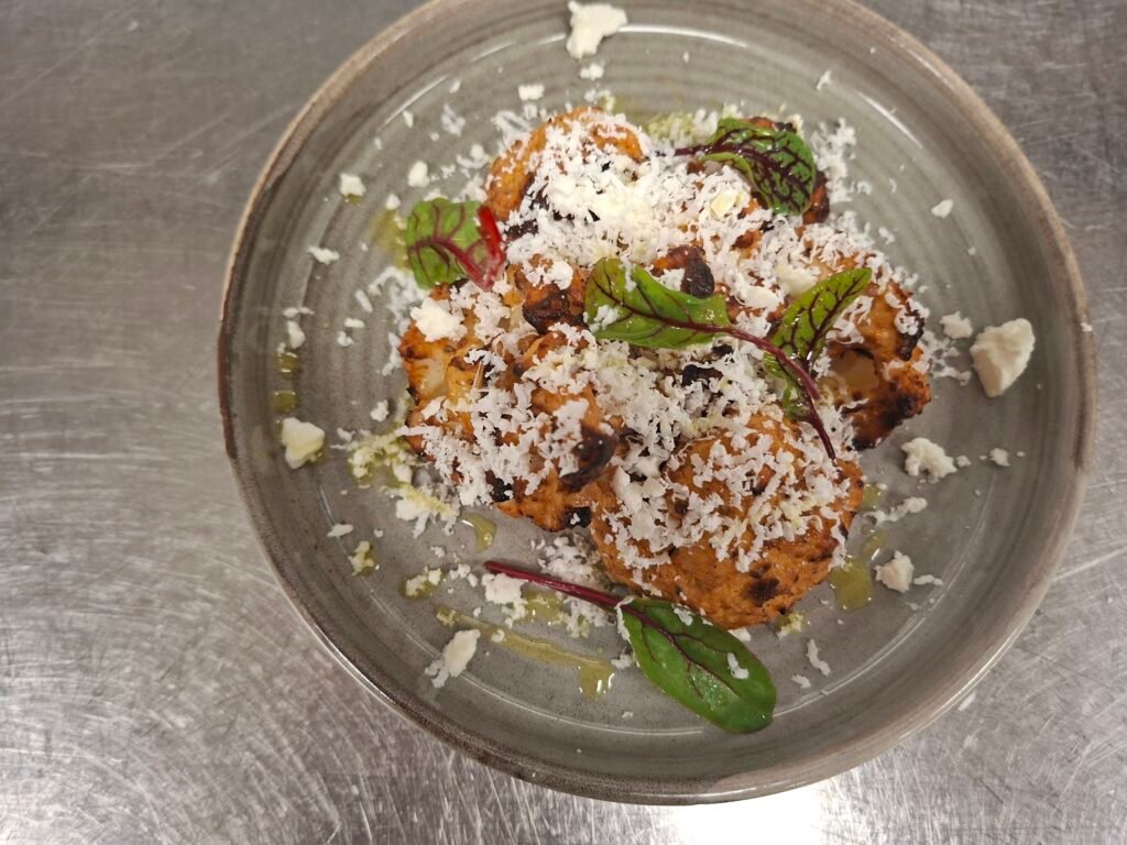 Harissa Roasted Cauliflower, Feta Cheese, Fresh Herbs